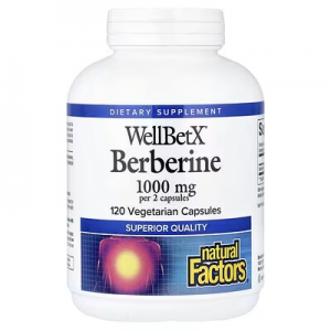 Natural Factors,WellBetX®,小檗碱,120粒素食胶囊(每粒胶囊500毫克)