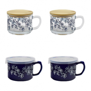 1/18-1/25 Temp-tations Set of 4 Ceramic and Glass Seal Mugs