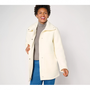 Denim & Co. Regular Fleece Bonded Sherpa Jacket with 2-Way Zip