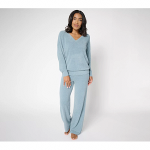 Barefoot Dreams 常规款 CozyChic 超轻套头衫和阔腿裤套装