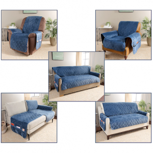 Home Reflections 超细纤维仿貂绒压花家具罩