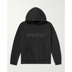 FEAR OF GOD ESSENTIALS 90年代Logo印花棉质针织连帽衫