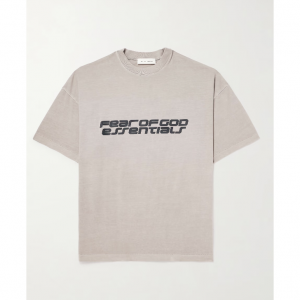 FEAR OF GOD ESSENTIALS 90年代超大Logo印花棉质针织T恤