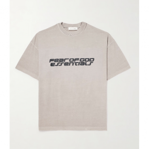 FEAR OF GOD ESSENTIALS 90年代超大Logo印花棉质针织T恤
