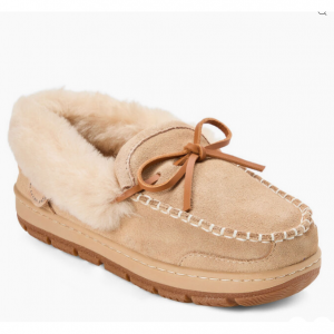Women's Fireside Moccasins - Gladstone Genuine Shearling w/Stitching