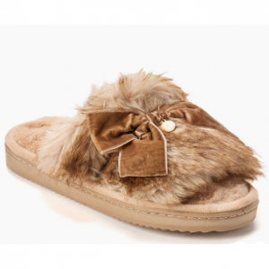 女士 Bianca 系列蝴蝶结毛圈绒露趾凉拖