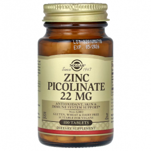 Solgar，吡啶甲酸锌，22毫克，100片
