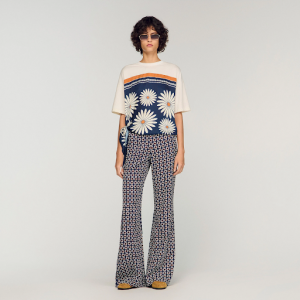 印花飘逸阔腿裤