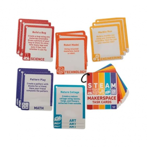4 1/2" x 5 1/2" Grades K-2 STEM Makerspace Laminated Cardstock Task Cards