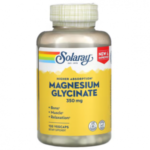 Solaray，高吸收甘氨酸镁，350毫克，120粒素食胶囊