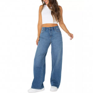 青少年款 Mandy 宽松后腰松紧阔腿牛仔裤