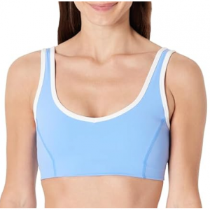 Womens Active FormFlex Buttery Soft Lt Support VNeck Sports Bra w/ Contrast Trim