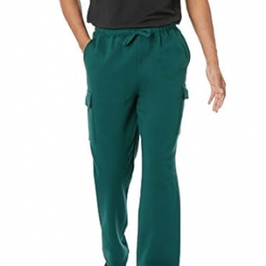 Mens Relaxed Fit Cargo Fleece Sweatpants Open Bottom
