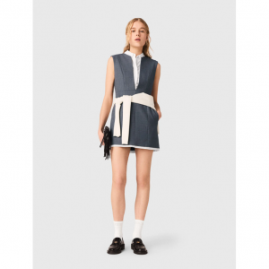 Layered-effect tailored dress