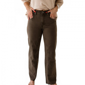 we the free risk taker mid rise straight jeans in workwear brown
