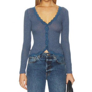 big love cardigan in ocean heather