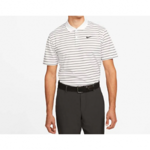 men's golf polo shirt in white and black stripes