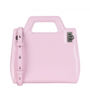 女士 Mini Wanda 浅粉色皮革手提包
