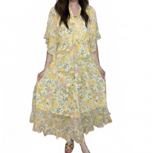 sunlit meadow maxi dress in yellow