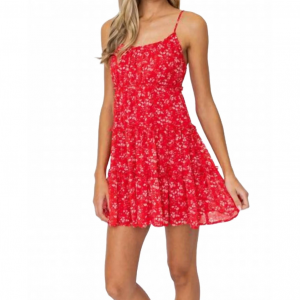 summer fling mini dress in red