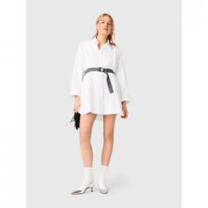 Shirt dress with contrast belt