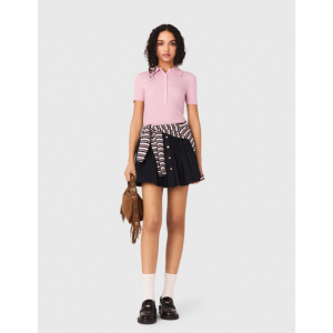 Polo collar ribbed sweater