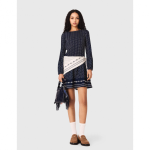 Bandana print pleated dress