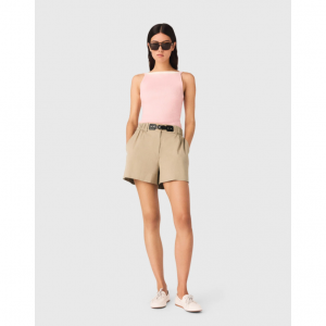 High straight-neck top