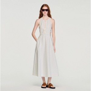 Striped cotton midi dress