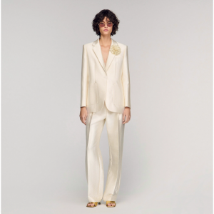 Satin jacket with flower detail