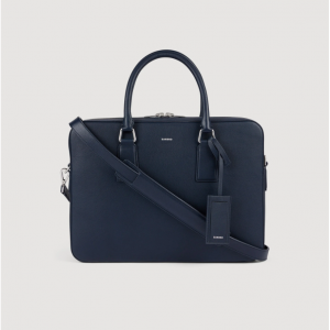 Large grained leather briefcase