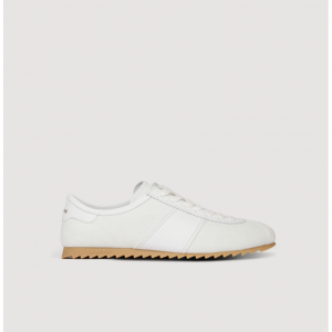 Leather and suede low-top sneakers