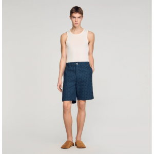Square Cross denim shorts