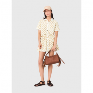Patterned shirt with croquet trim