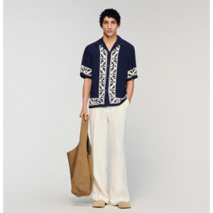 Loose-fit contrast print shirt