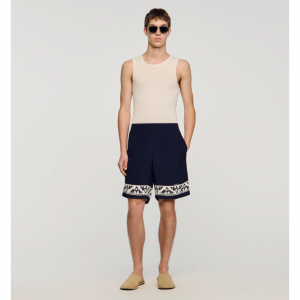 Contrast pattern flowy shorts