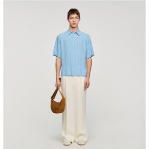 Link print loose-fit shirt