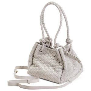 WALTER BAKER Leather Kinsley Hand Woven Double Handle Small Tote