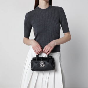Zanellato Dotta Baby Black Grained leather Bag