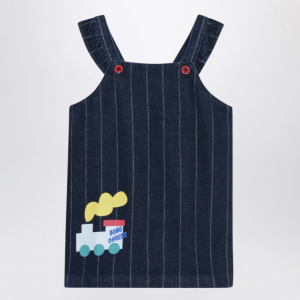 Bobo Choses Navy Blue Denim Dress with Train
