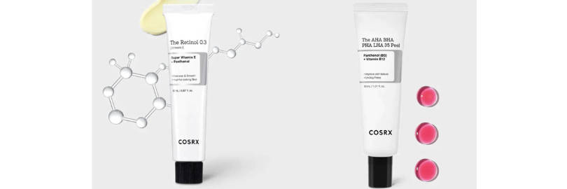 Ingredients Reviews: NEW COSRX The AHA BHA PHA LHA 35 Peel + The Retinol 0.3 Cream