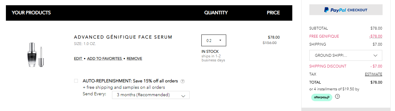 低至5折Lancome 小黑瓶肌底液买1送1 