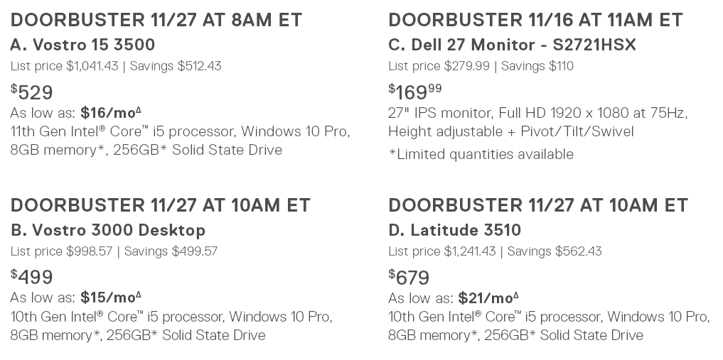 Black Friday Sneak Peek – Up to 48% Off @Dell Black Friday Sneak Peek – Up to 48% Off @Dell