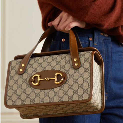 GUCCI 1955 Horsebit Leather-trimmed Printed Coated-canvas Shoulder Bag @ NET-A-PORTER UK For £1230 GUCCI 1955 Horsebit Leather-trimmed Printed Coated-canvas Shoulder Bag @ NET-A-PORTER UK