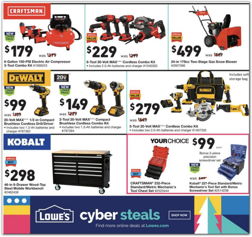 三星法式冰箱$1199Lowe s 2020黑五海报出炉 圣诞灯串$2.99 滚筒洗衣机$599 