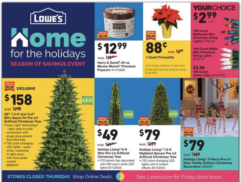 三星法式冰箱$1199Lowe s 2020黑五海报出炉 圣诞灯串$2.99 滚筒洗衣机$599 