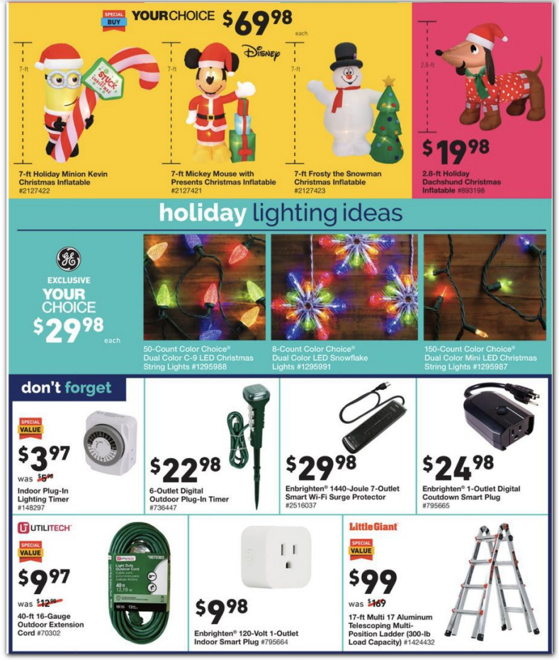 三星法式冰箱$1199Lowe s 2020黑五海报出炉 圣诞灯串$2.99 滚筒洗衣机$599 