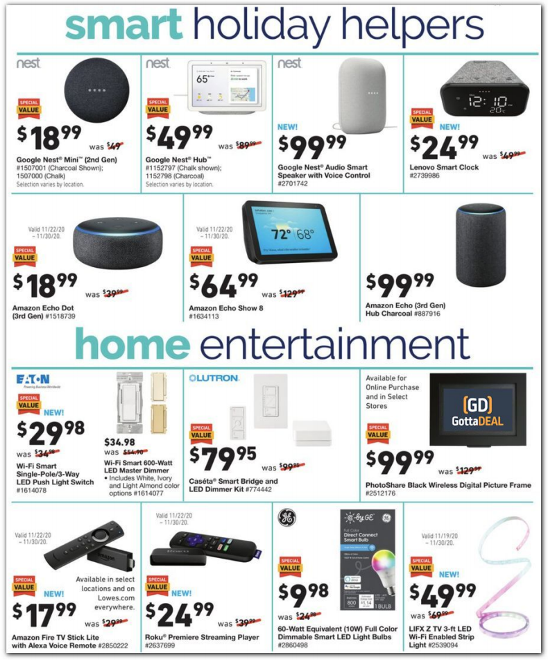 三星法式冰箱$1199Lowe s 2020黑五海报出炉 圣诞灯串$2.99 滚筒洗衣机$599 