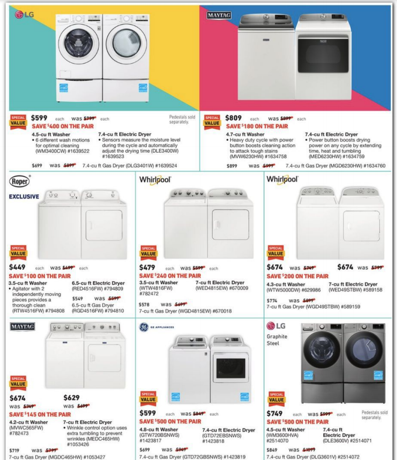 三星法式冰箱$1199Lowe s 2020黑五海报出炉 圣诞灯串$2.99 滚筒洗衣机$599 