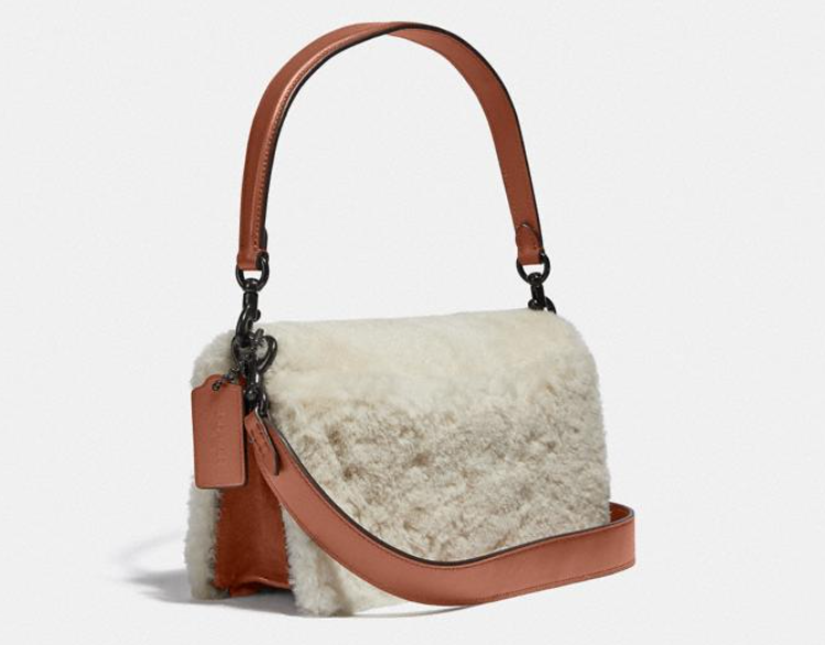 coach shearling tabby bag